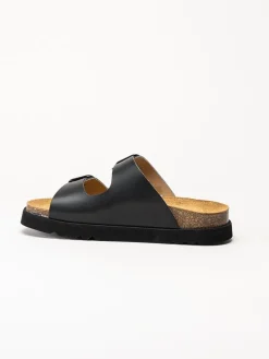 Scholl - Malerra AD - Svarta slip in sandaler i skinn