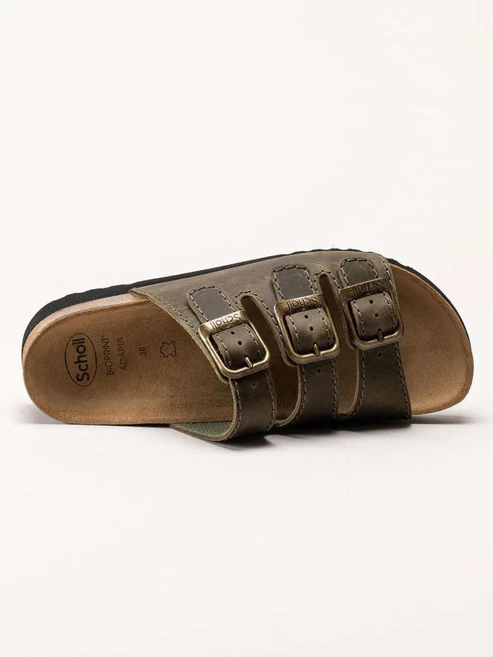 Scholl - Rio WG AD - Gröna slip in sandaler i oljat skinn