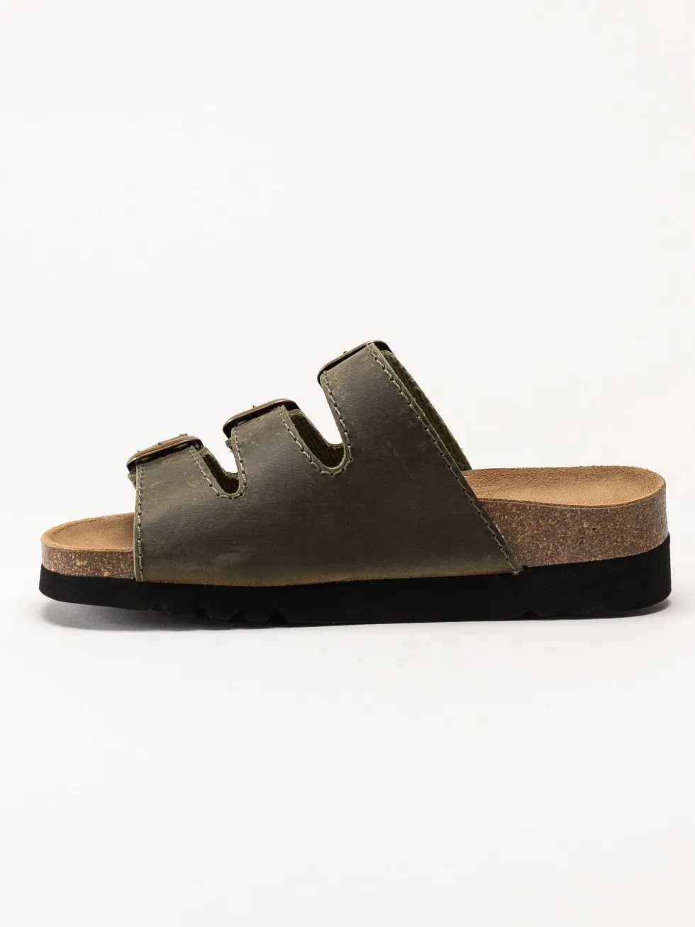Scholl - Rio WG AD - Gröna slip in sandaler i oljat skinn