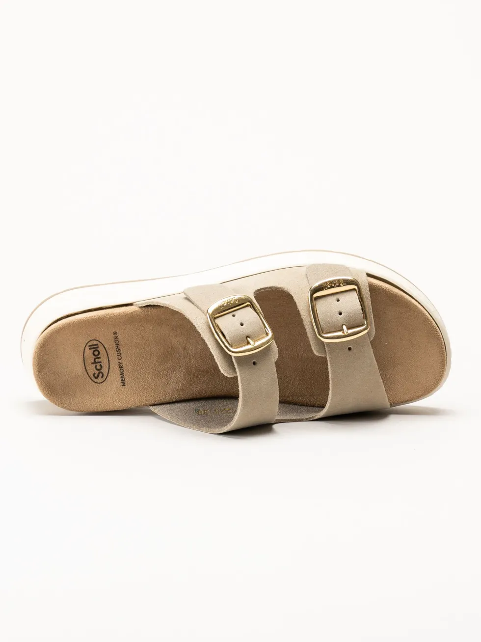 Scholl - Scilla 2 Buckles - Beige sandaler i mocka