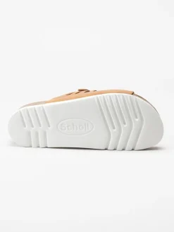 Scholl - Ystad - Ljusbruna slip in sandaler i nubuck