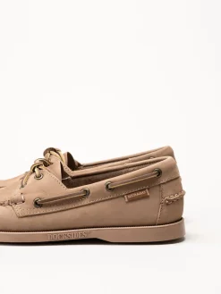 Sebago - Portland - Beige seglarskor i nubuck