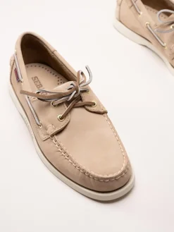 Sebago - Portland Flesh Out - Beige seglarskor i nubuck