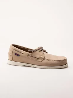 Sebago - Portland Flesh Out - Beige seglarskor i nubuck