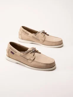 Sebago - Portland Flesh Out - Beige seglarskor i nubuck