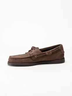 Sebago - Portland - Mörkbruna seglarskor i nubuck
