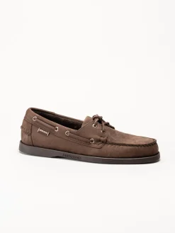 Sebago - Portland - Mörkbruna seglarskor i nubuck