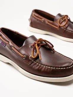 Sebago - Portland Waxed - Bruna seglarskor i vaxat skinn