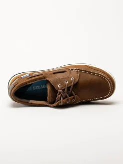 Sebago - Triton Three Eye FGL - Bruna seglarskor i oljat skinn