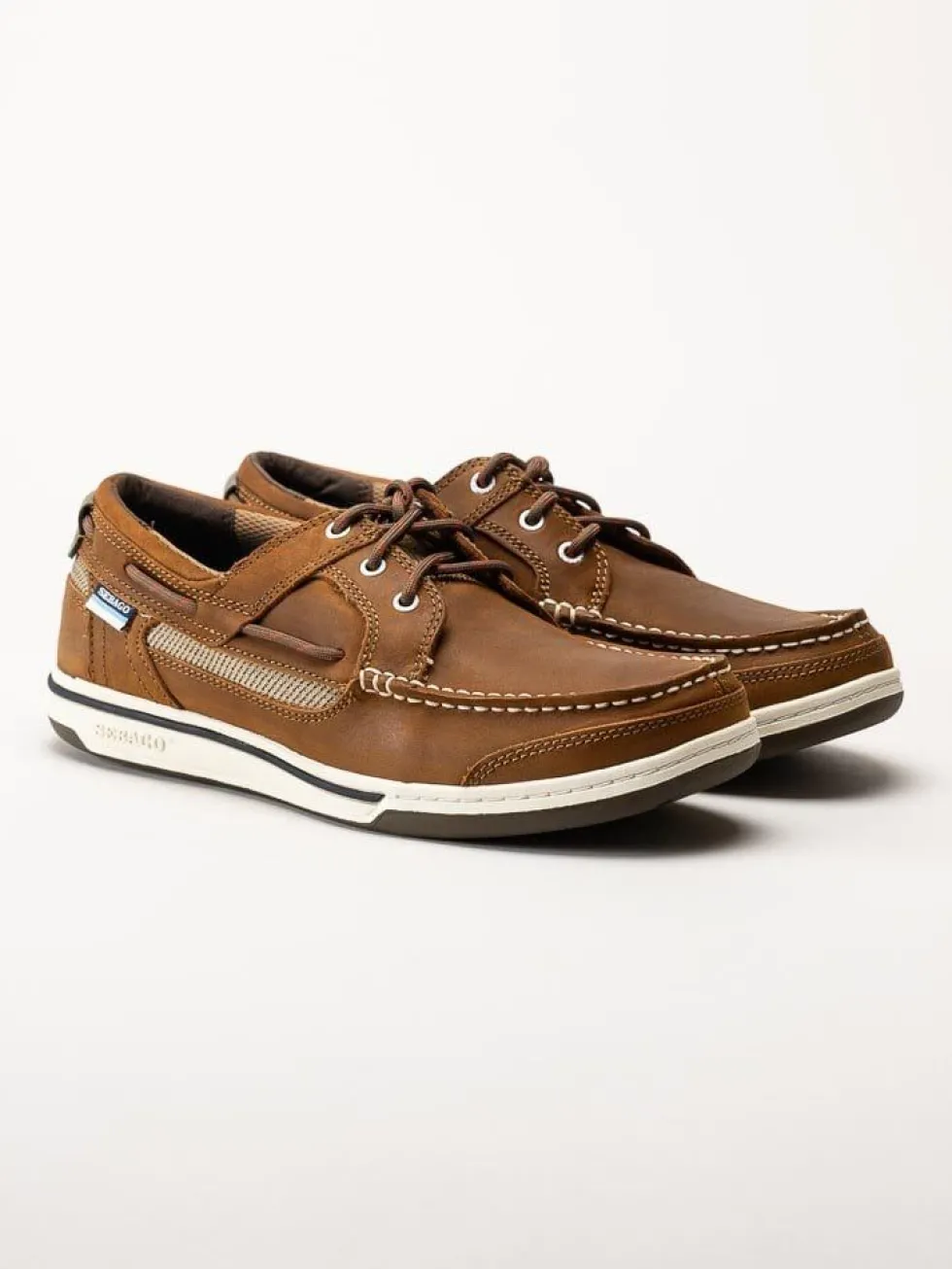 Sebago - Triton Three Eye FGL - Bruna seglarskor i oljat skinn