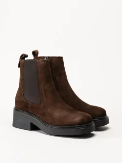 Shoedesign Copenhagen - Saddle - Mörkbruna chelsea boots i mocka