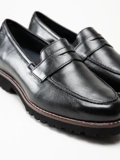 Sioux - Meredith - Svarta loafers i skinn