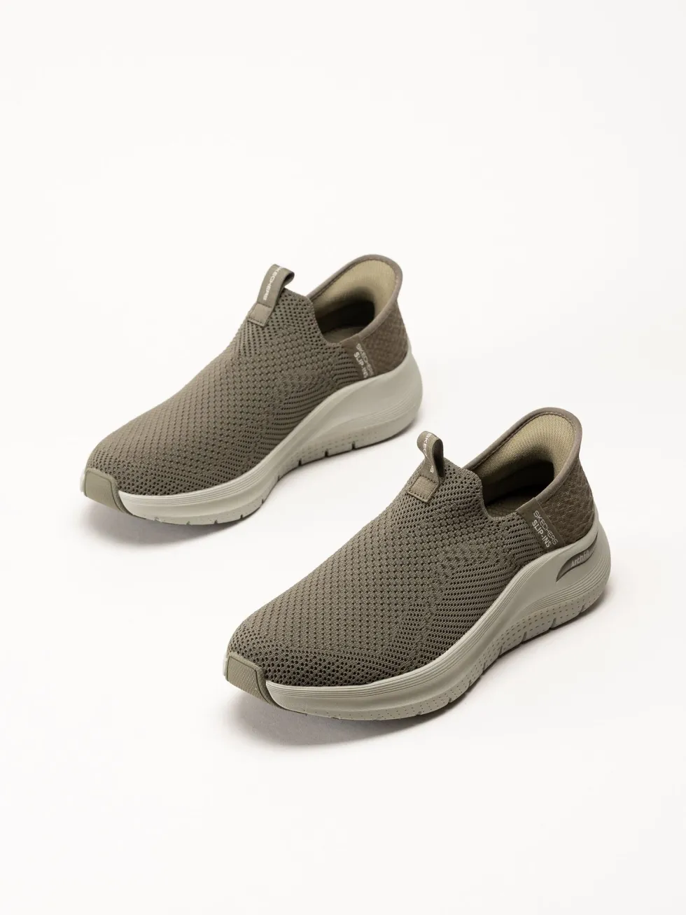 Skechers - Arch Fit 2.0 Crayn - Gröna slip-ins sneakers i mesh