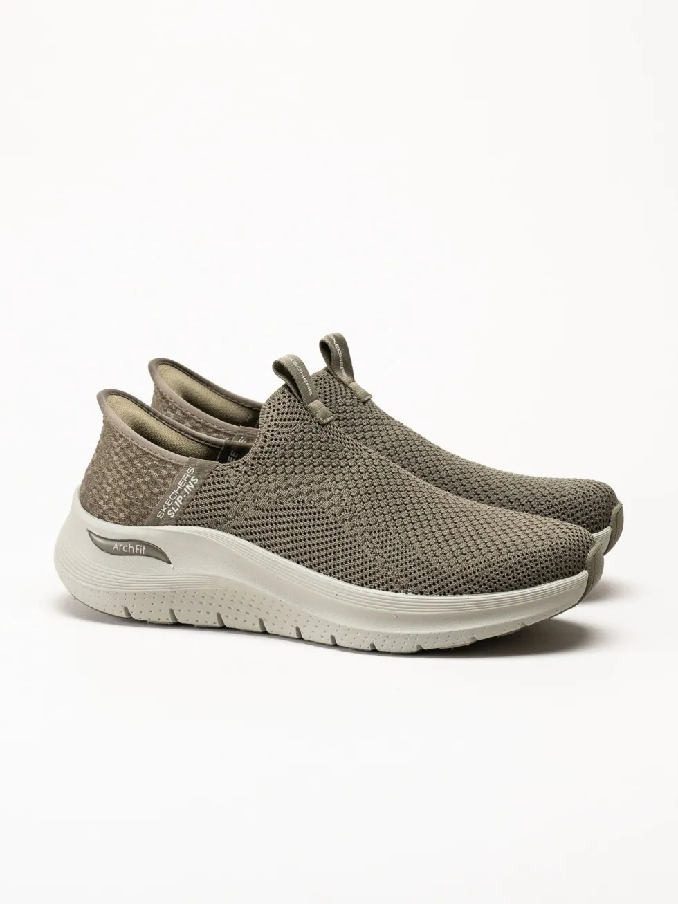 Skechers - Arch Fit 2.0 Crayn - Gröna slip-ins sneakers i mesh