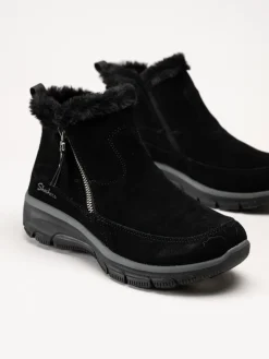 Skechers - Relaxed Fit- Easy Going - Svarta fodrade kängor i mocka