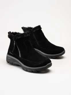 Skechers - Relaxed Fit- Easy Going - Svarta fodrade kängor i mocka