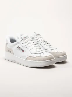 Skechers - Sport Court 2.0 - Konor - Vita sneakers i skinn