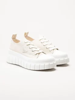 S.Oliver - Ljusbeige chunky sneakers i textil