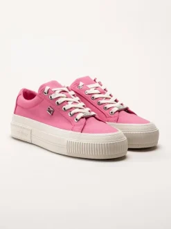 S.Oliver - Rosa platåsneakers i textil