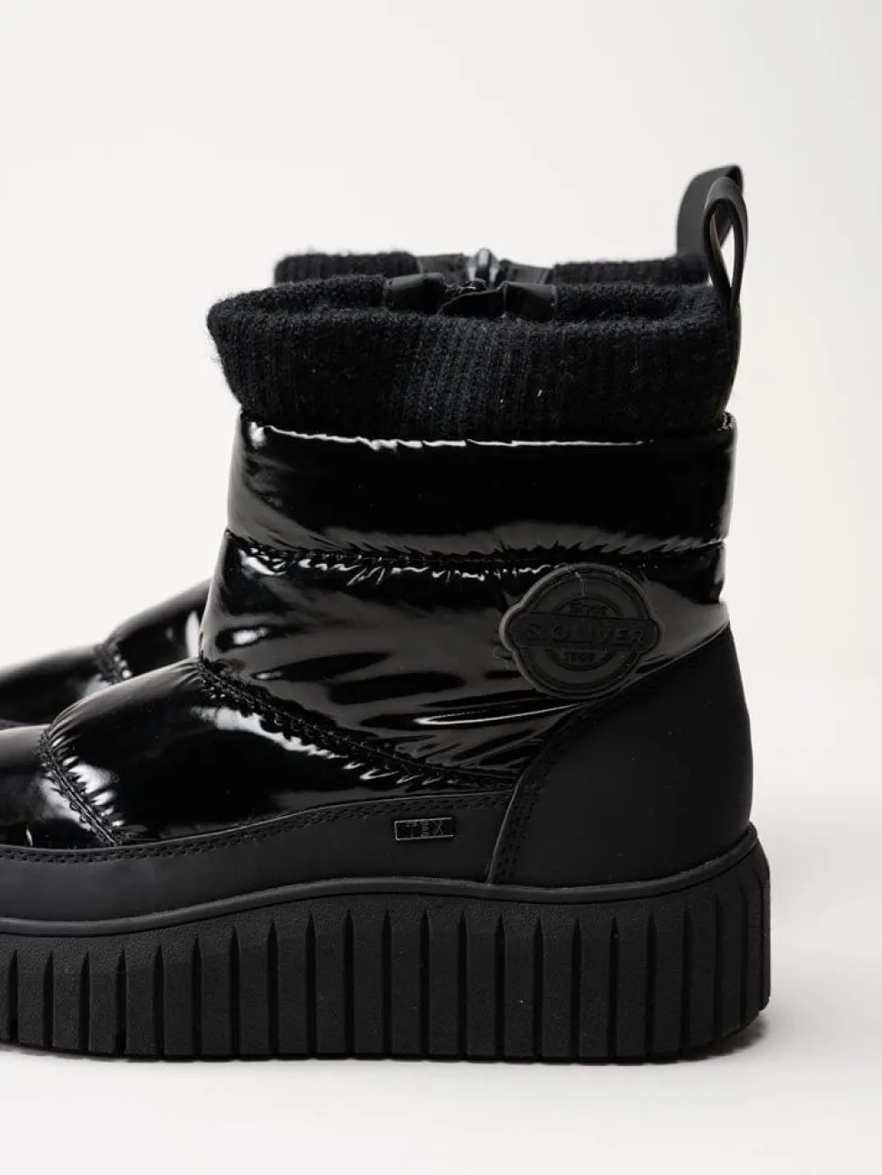 S.Oliver - Svarta fodrade nylonboots