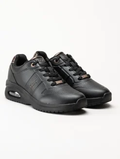 S.Oliver - Svarta sneakers i skinnimitation