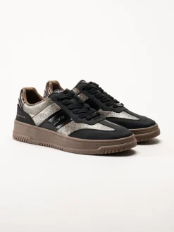 S.Oliver - Svarta sneakers med partier i mörk guldfärg