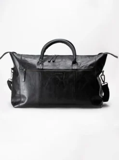 Springfield - Brun weekendbag i skinn