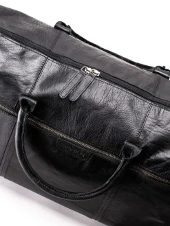 Springfield - Svart weekend bag i skinn
