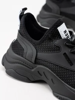 Steve Madden - Match-E - Svarta chunky sneakers i textil