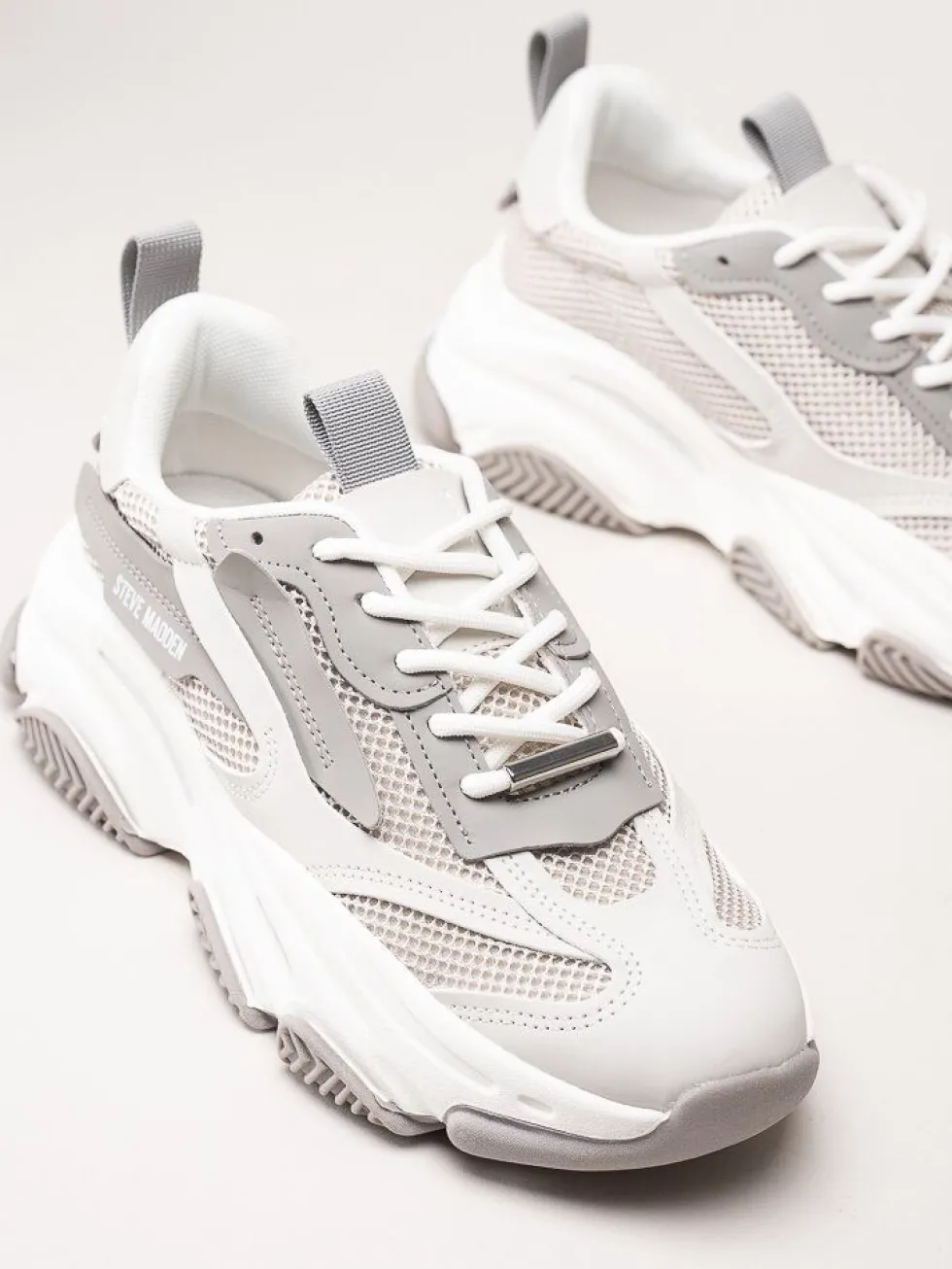 Steve Madden - Possession-E - Gråvita chunky sneakers