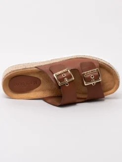 Sweeks - Sonja - Bruna slip in sandaler med repklädd sula