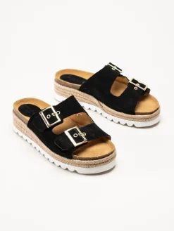 Sweeks - Sonja - Svarta slip in sandaler i mocka