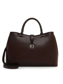 Tamaris bags - Giorgia City Shopper M - Brun minimalistisk handväska med fina detaljer