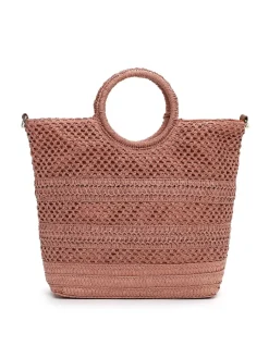 Tamaris Bags - Kassandra cityshopper M - Gammelrosa handväska i vacker raffia