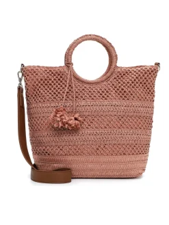 Tamaris Bags - Kassandra cityshopper M - Gammelrosa handväska i vacker raffia