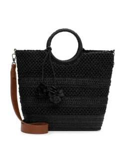 Tamaris Bags - Kassandra cityshopper M - Svart handväska i vacker raffia