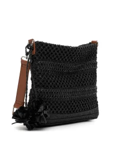 Tamaris Bags - Kassandra crossover - Svart handväska i vacker raffia