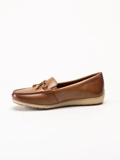 Tamaris Wide - Bruna loafers i skinn
