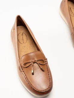 Tamaris Wide - Bruna loafers i skinn