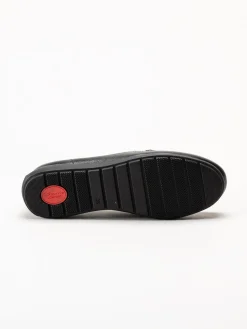 Tamaris Wide - Svarta loafers i skinn