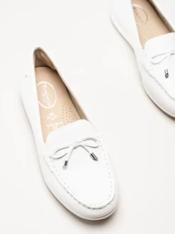 Tamaris Wide - Vita loafers i skinn