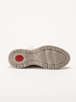 Tamaris Wide - Vita sneakers i skinn