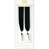 The Shoelace Brand - Black Silk - Svarta skoband i satin med guldtipp