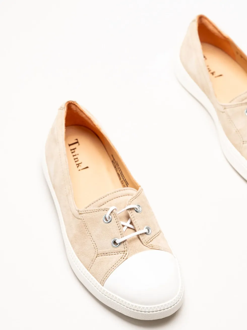 Think - Turna - Beige Ballerina i mocka