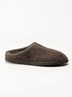 Ulle - Ulle Original - Mörkbruna slip in tofflor i ull
