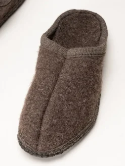 Ulle - Ulle Original - Mörkbruna slip in tofflor i ull