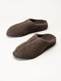 Ulle - Ulle Original - Mörkbruna slip in tofflor i ull