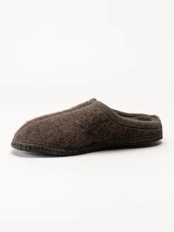 Ulle - Ulle Original - Mörkbruna slip in tofflor i ull