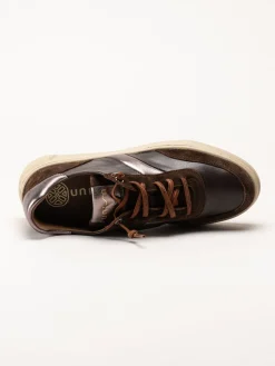 Unisa - Fidolo_Nf_BS - Bruna skinnsneakers med resårsnören