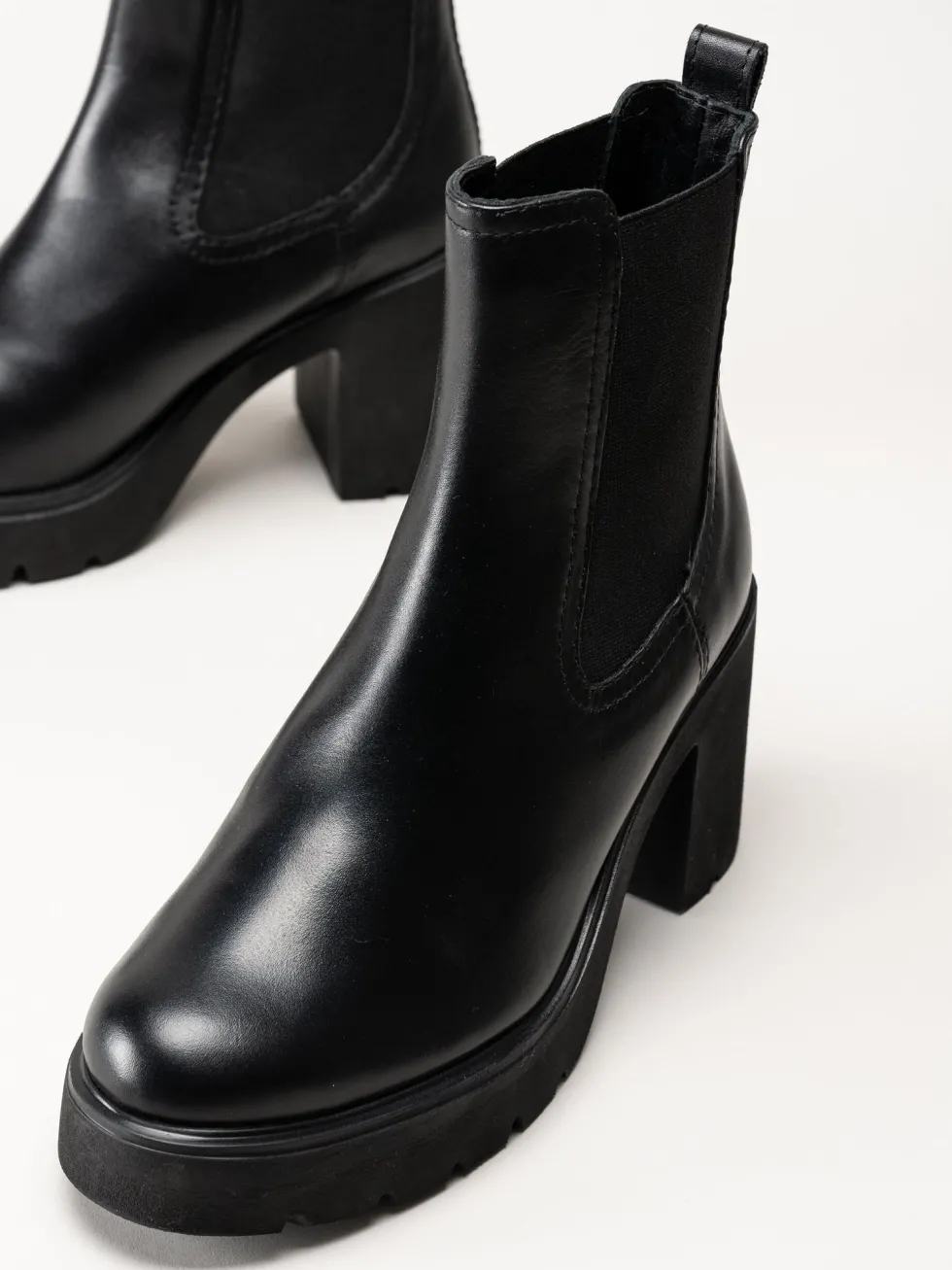 Unisa - KLINO_F25_STT - Svarta högklackade boots i skinn